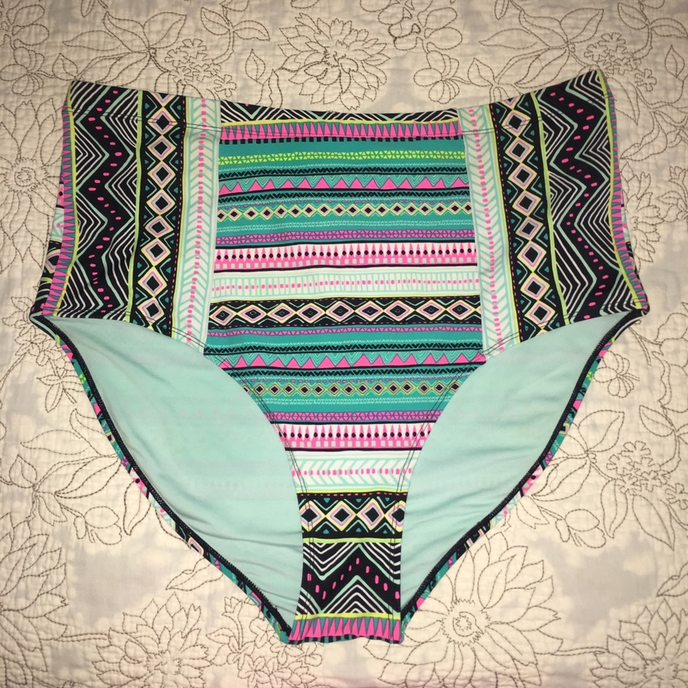 Tribal high waisted swim bottom